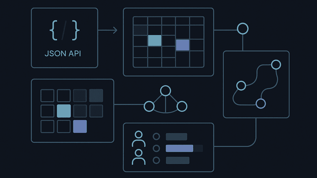 Black and white workforce planning illustration showing staffing boards, skill coverage, and optimization overlays.