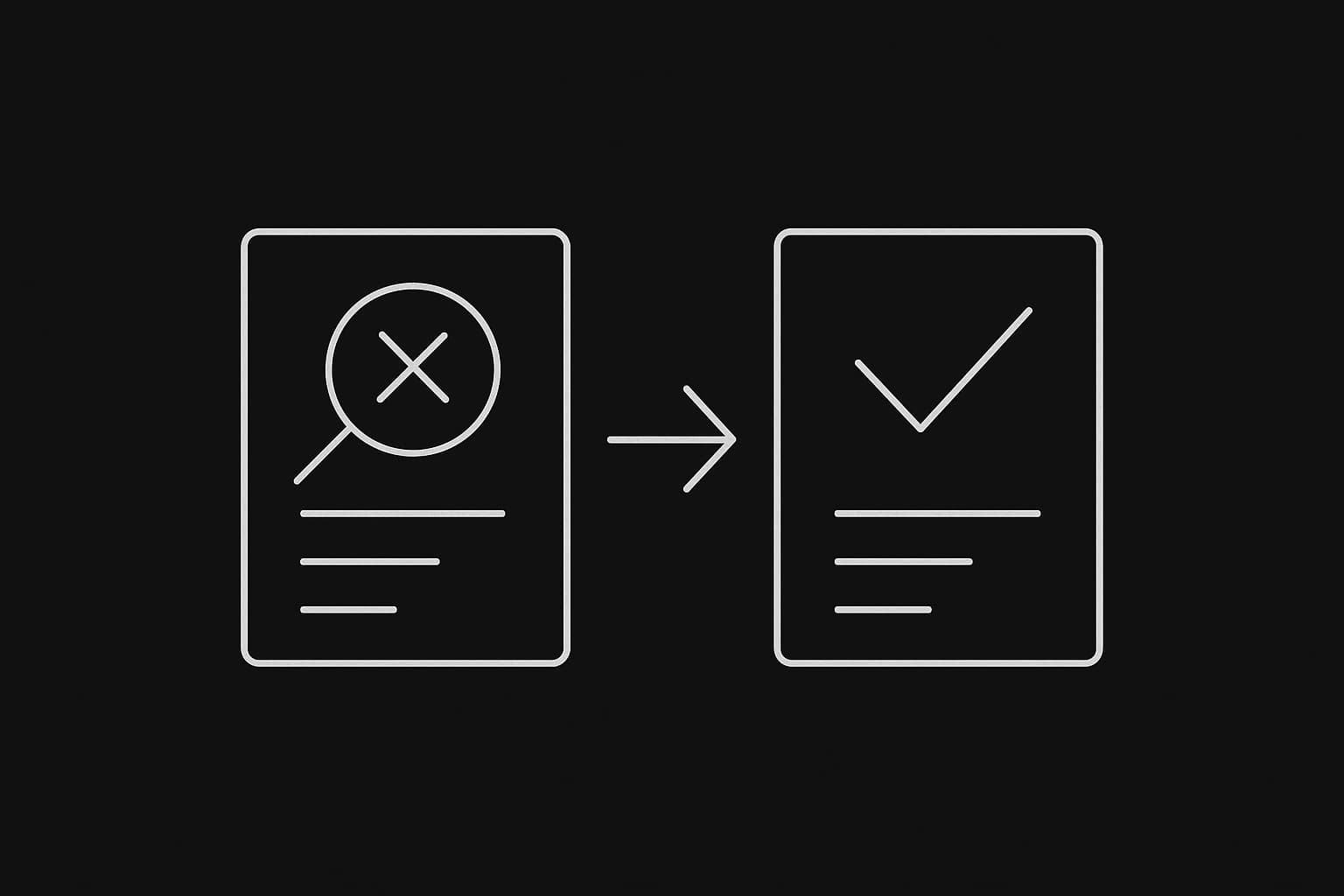 Two-scan comparison with checkmark on resolved finding.
